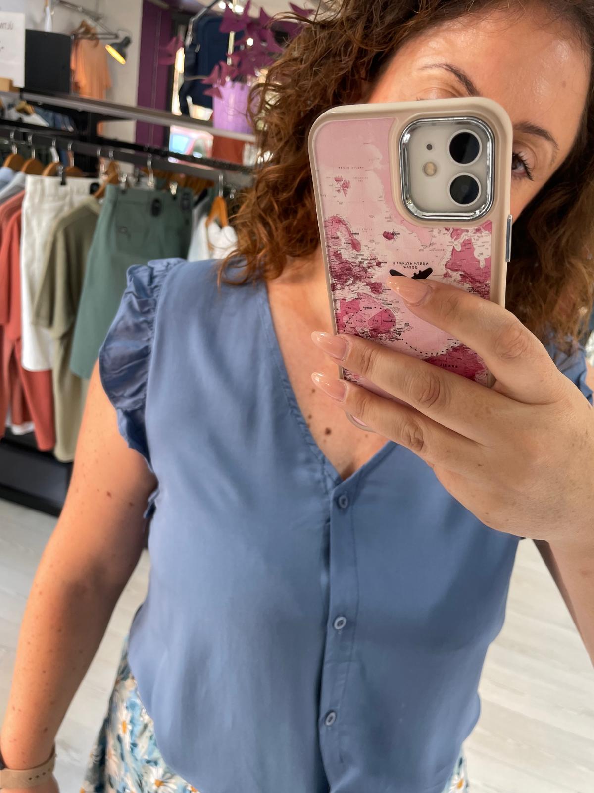 Camisa lisa azul Tajo