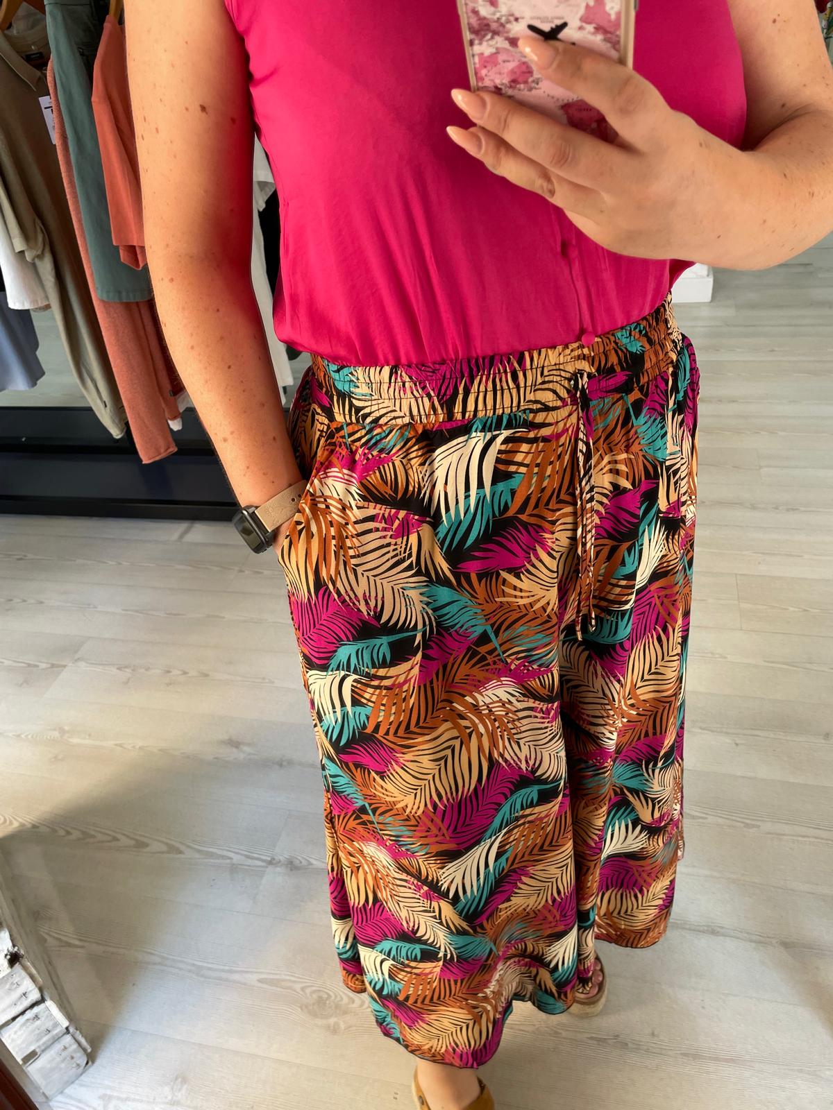 Pantalón tropical negro Elsa