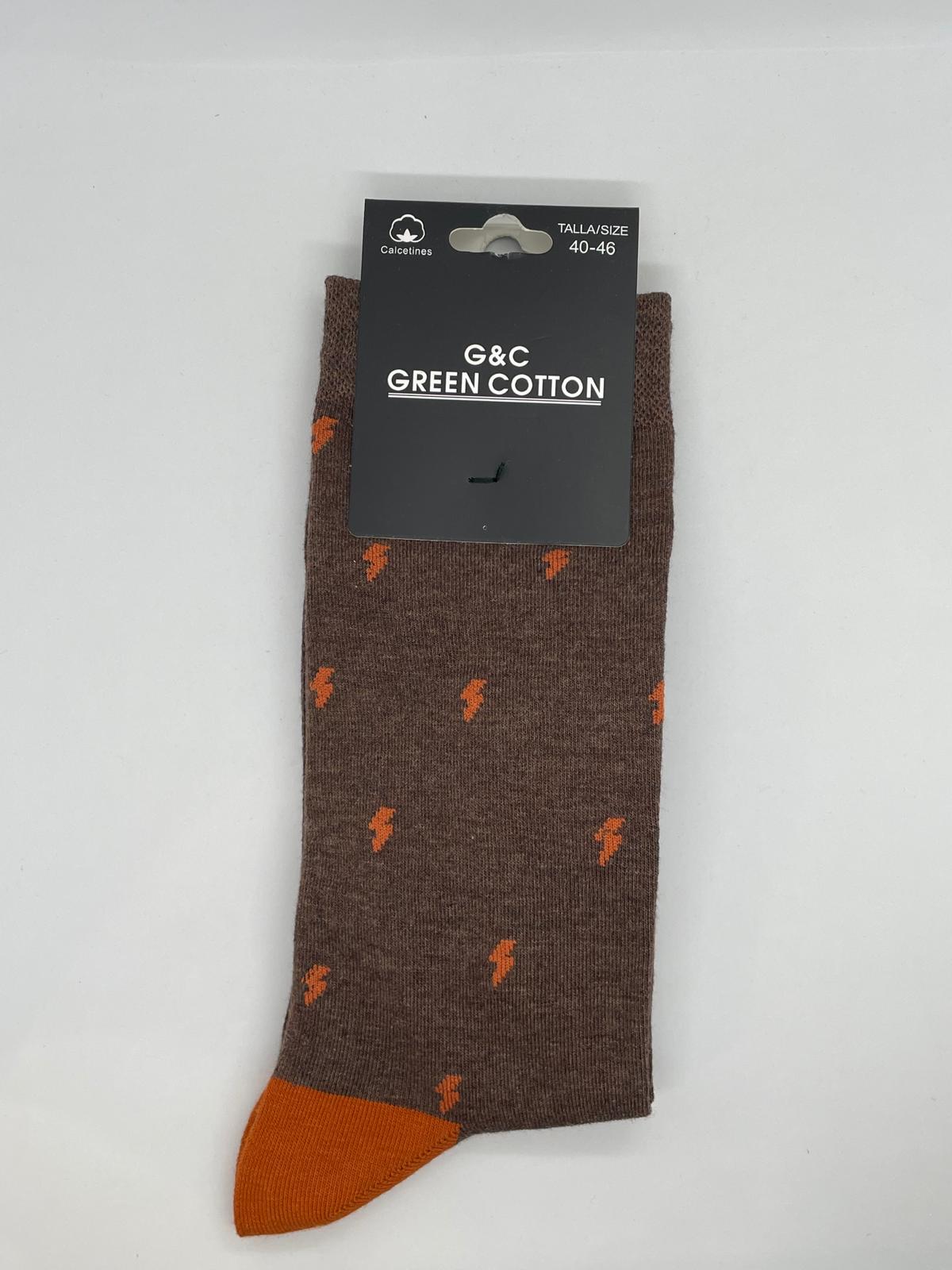 Calcetines marrón rayos