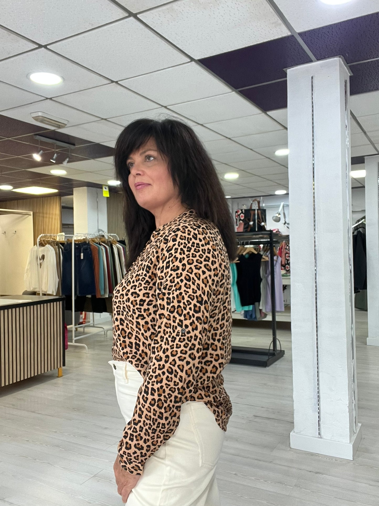 Blusa  viscosa animal print Tiger