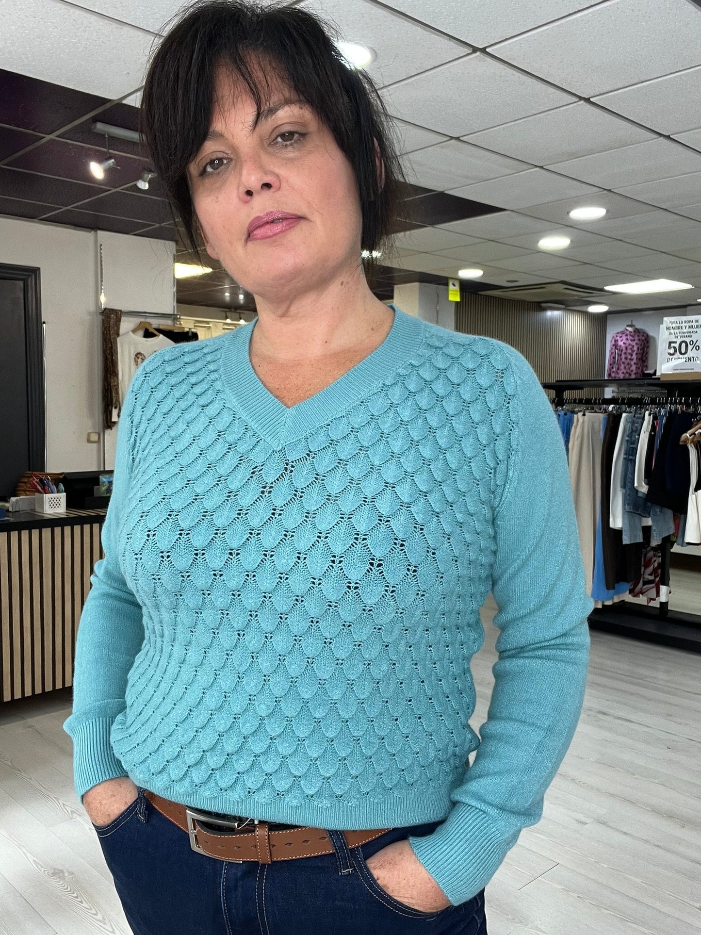 Jersey turquesa Rosalía