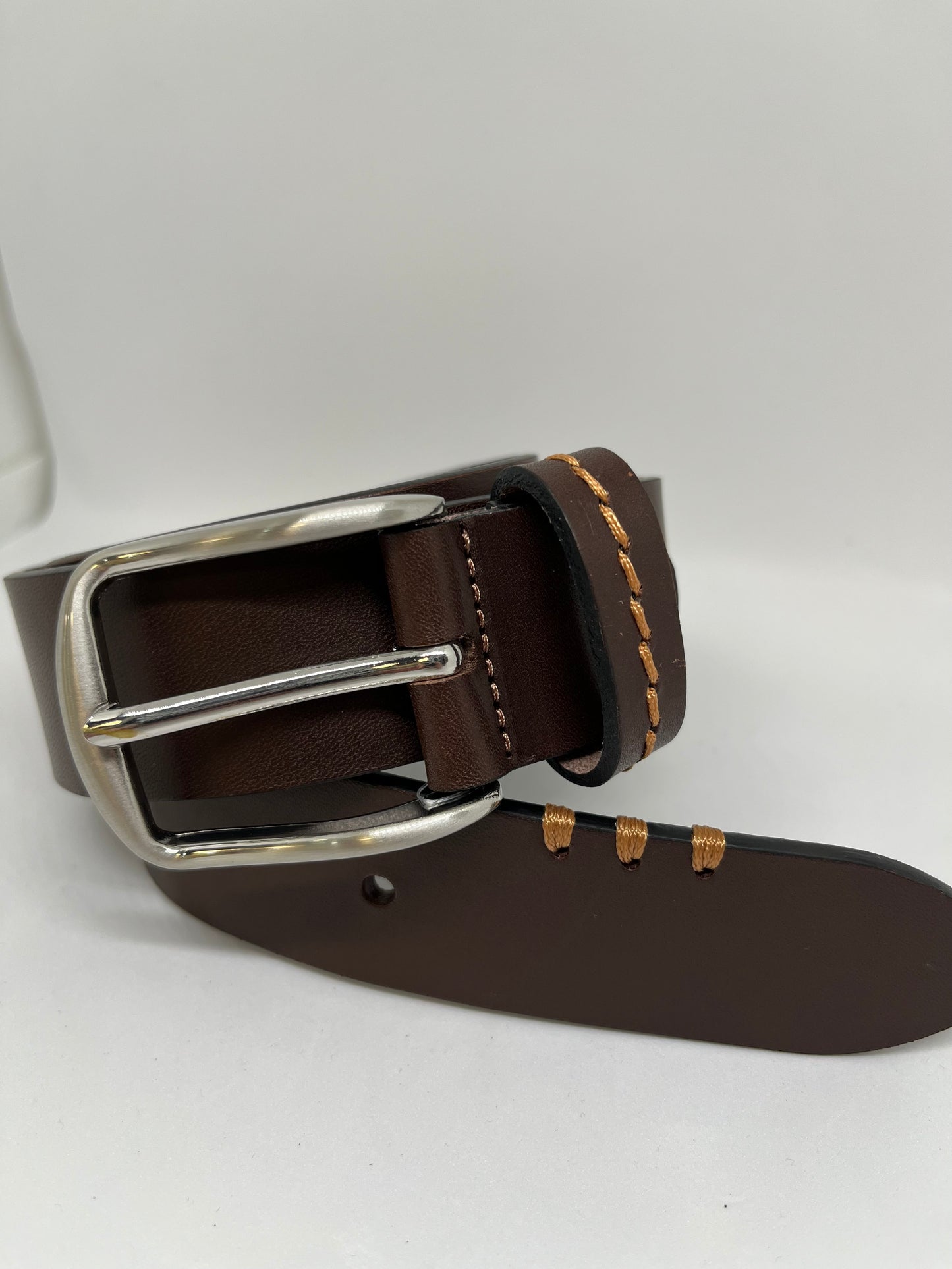 Cinturón Vaquetilla Raya marrón