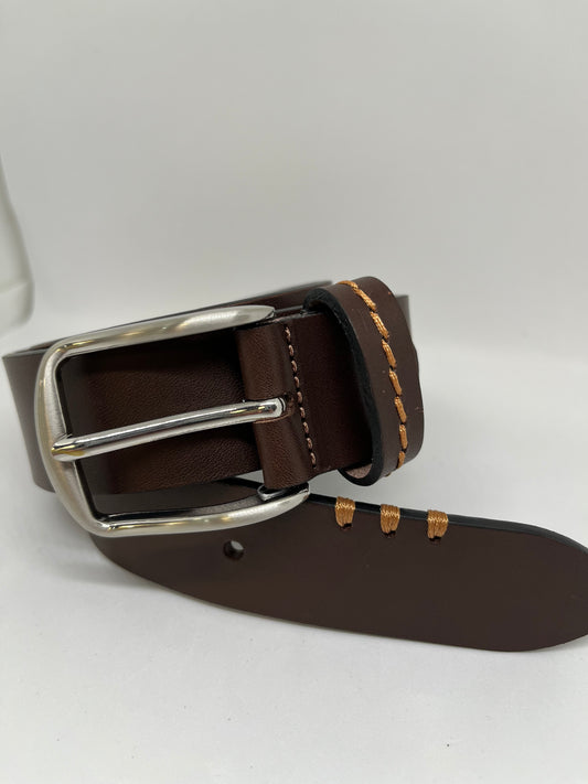 Cinturón Vaquetilla Raya marrón