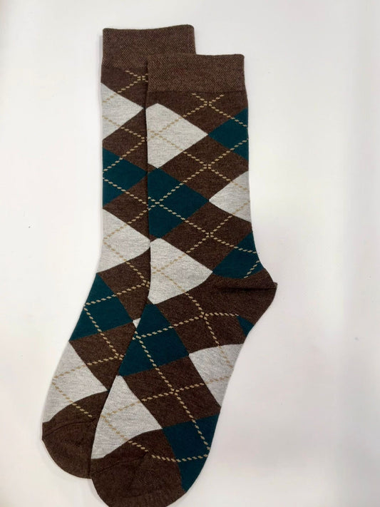 Calcetines Cuadros marrón
