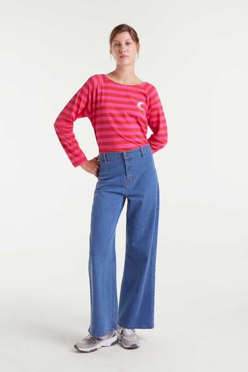 T-XL👉Camiseta rosa rayas