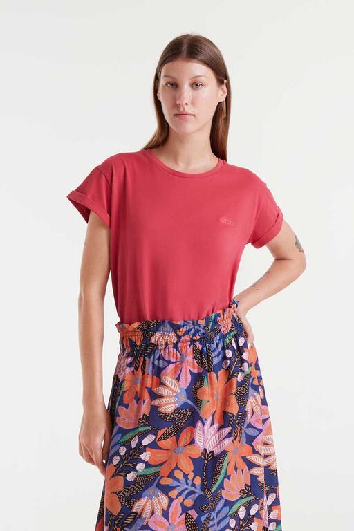 Camiseta de algodón roja