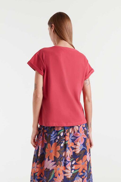 Camiseta de algodón roja