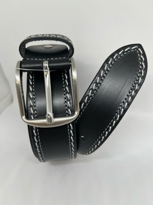 Cinturón Vaquetilla pespunte negro