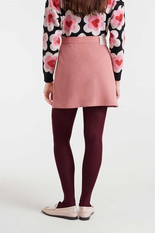Falda de pana rosa