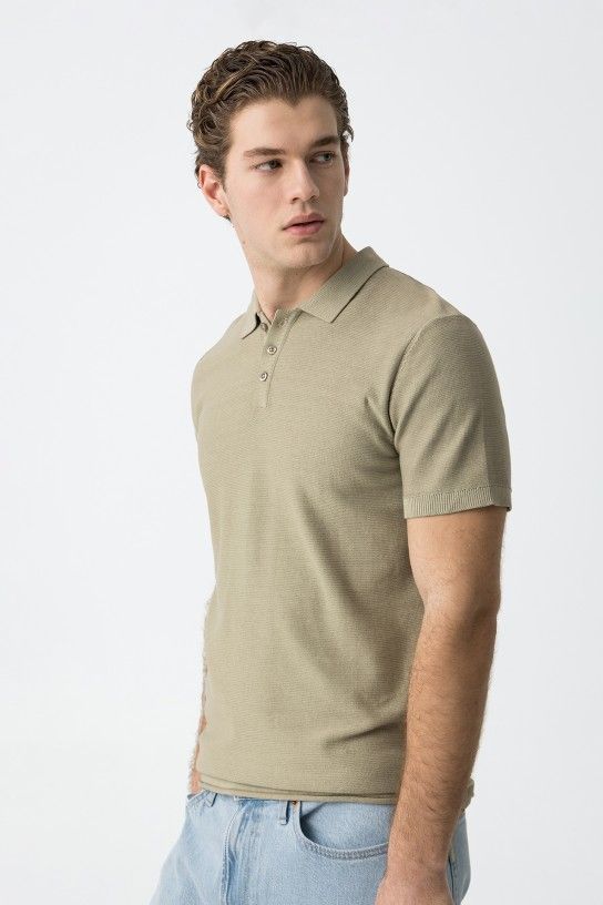 Polo de punto beig Lewis