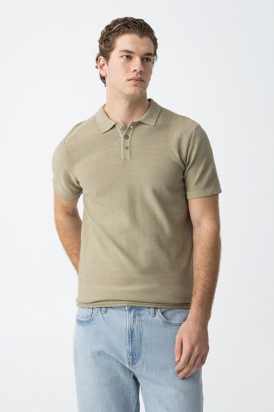 Polo de punto beig Lewis