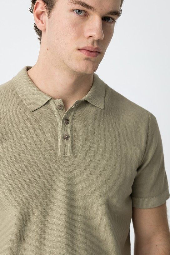 Polo de punto beig Lewis