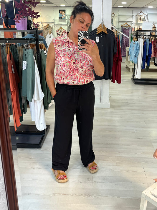 Pantalón fluido negro Tiana