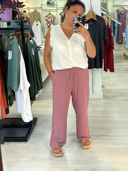 Pantalón fluido rosa Tiana