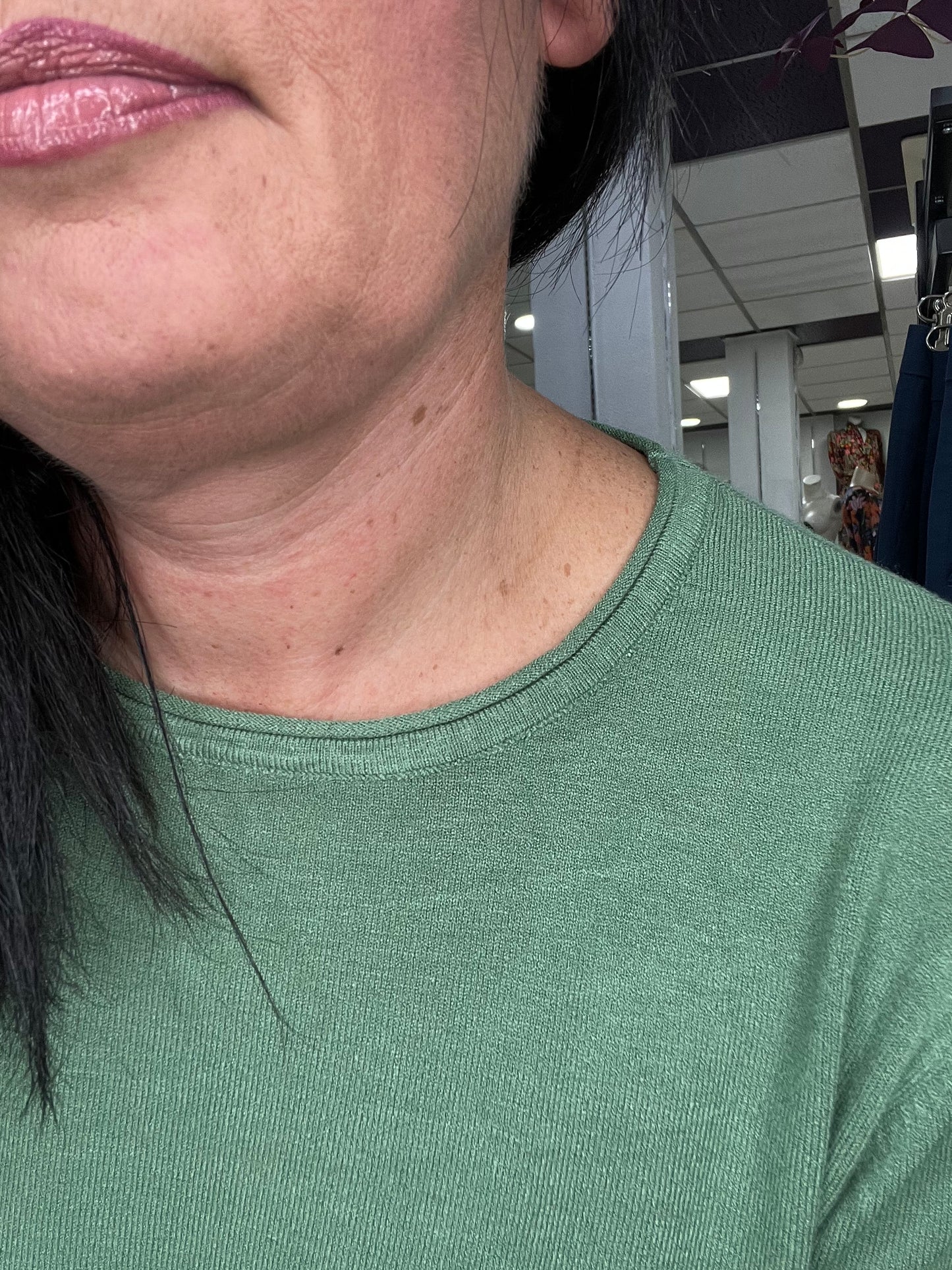 T-L/XL👉Jersey suave con aberturas laterales verde Siloa