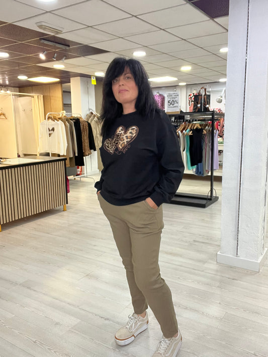 Pantalón elástico kaki Bella