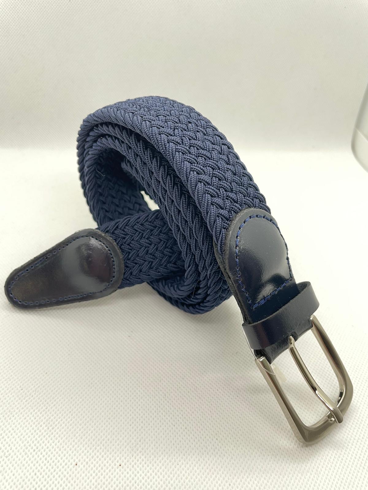 Cinturón trenzado azul marino