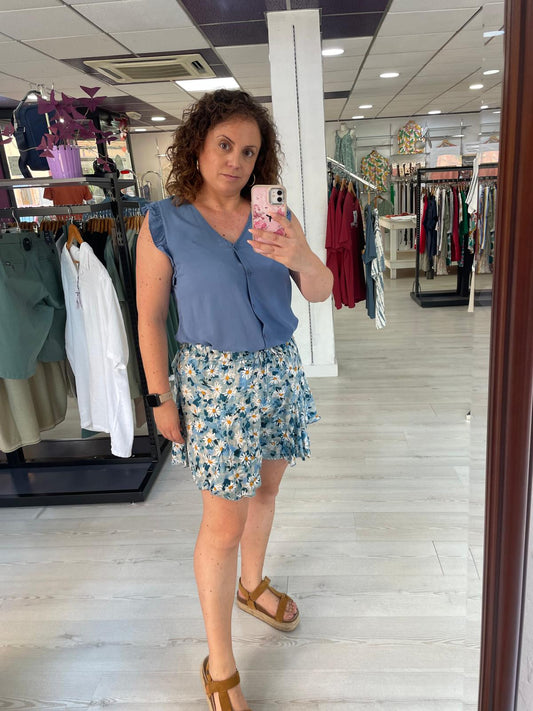 Camisa lisa azul Tajo