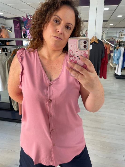 Camisa lisa rosa Tajo