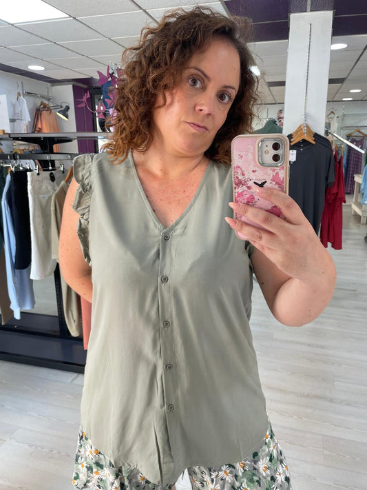 Camisa lisa verde Tajo