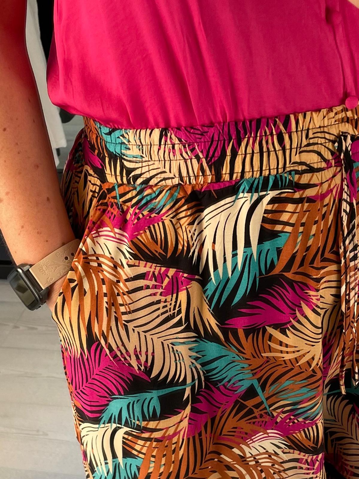 Pantalón tropical negro Elsa