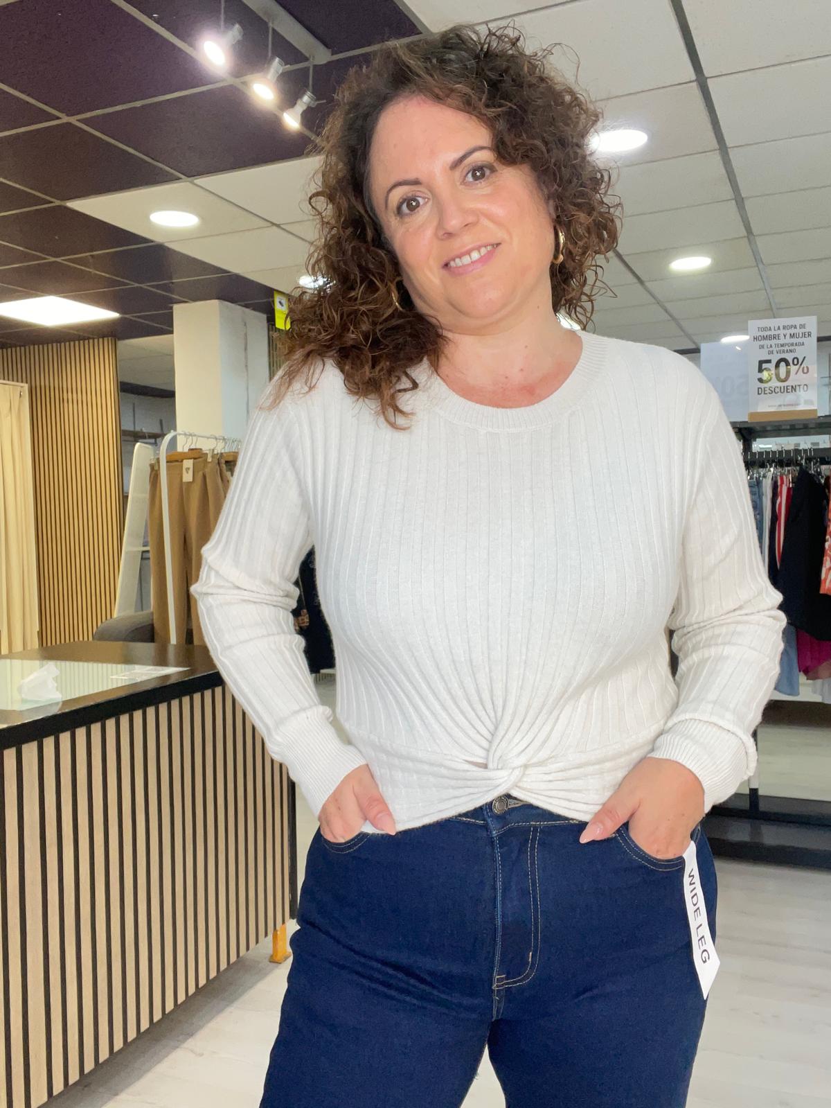 T-M/L👉Jersey de nudo blanco Mariona