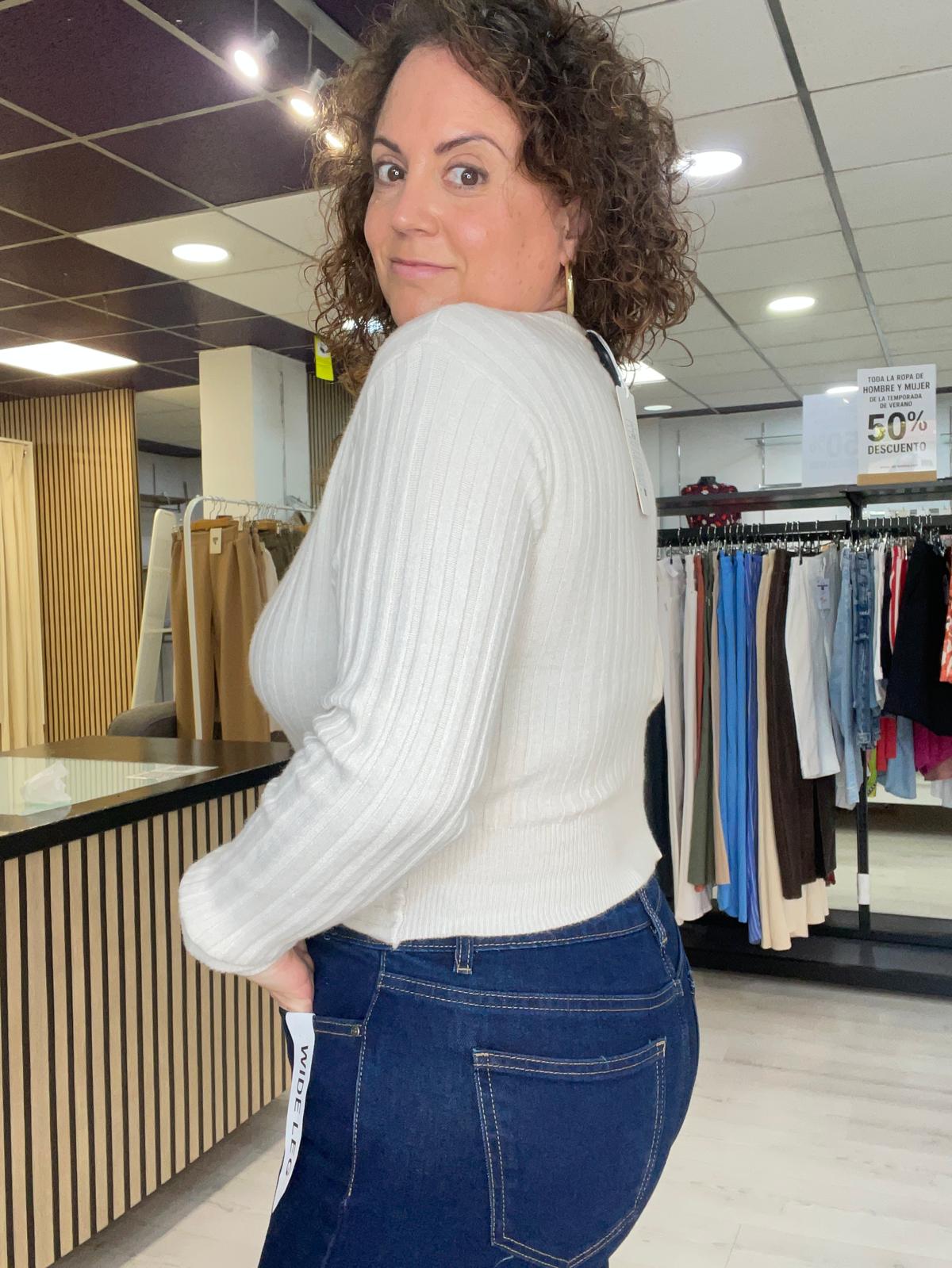 T-M/L👉Jersey de nudo blanco Mariona