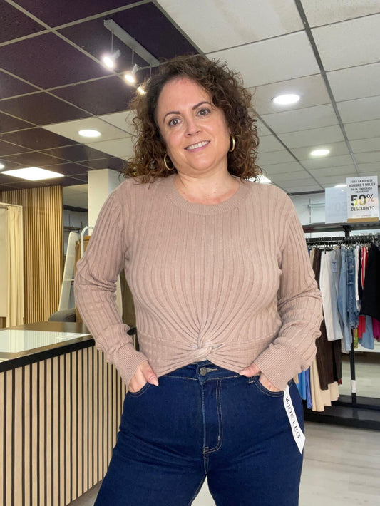Jersey de nudo camel Mariona