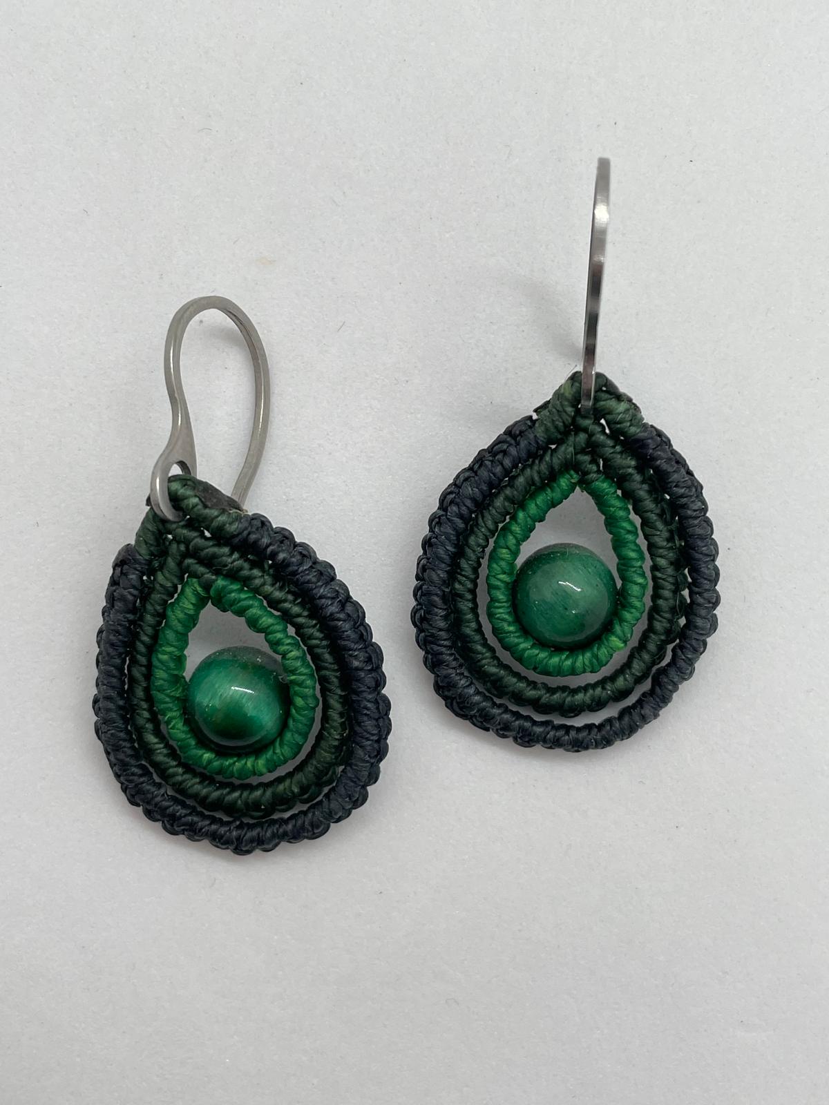 Pendientes micromacramé oceano