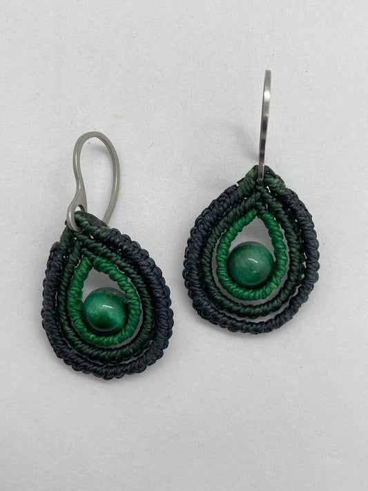 Pendientes micromacramé oceano