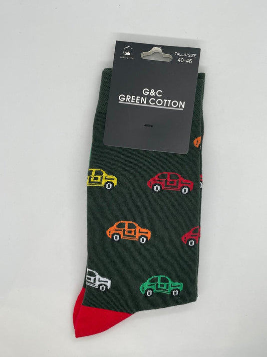 Calcetines  verde coches