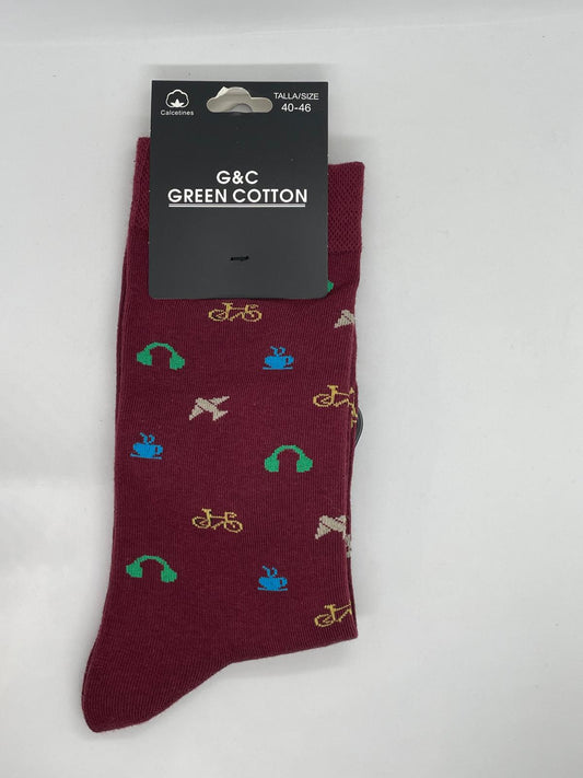 Calcetines burdeos Libre