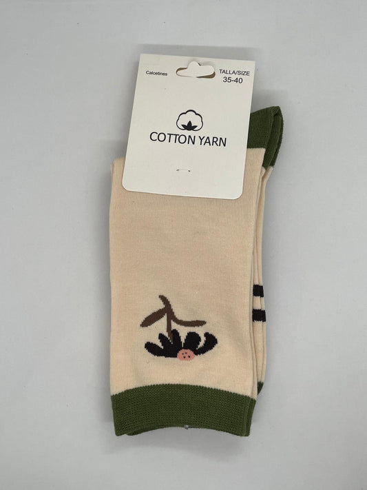 Calcetines beig romance