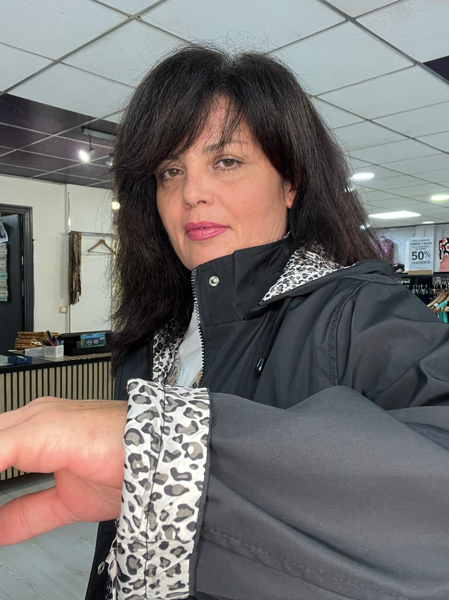 Parka negra reversible Parker