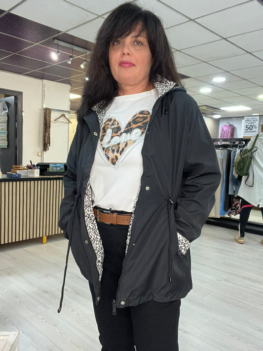 Parka negra reversible Parker