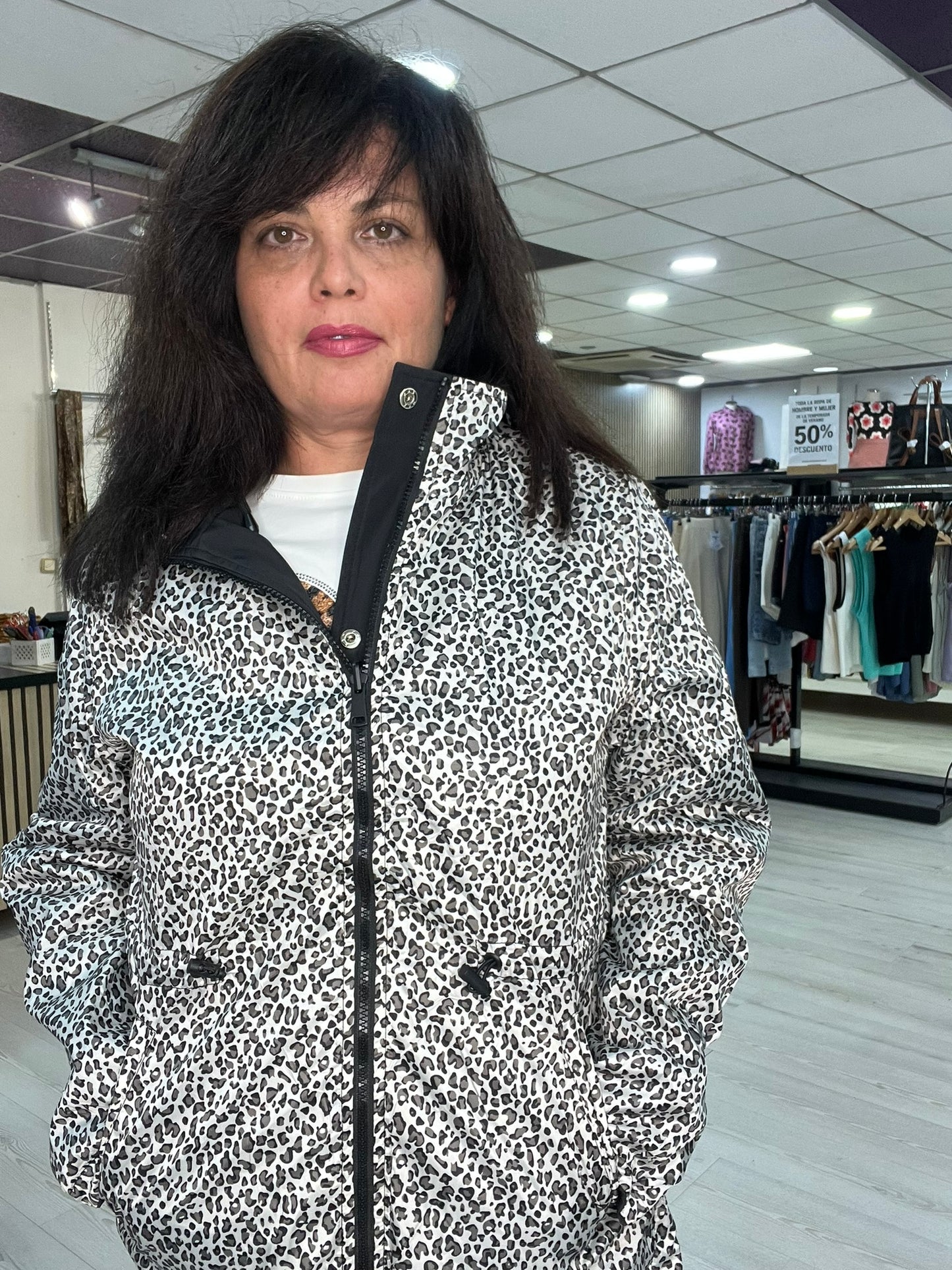 Parka negra reversible Parker