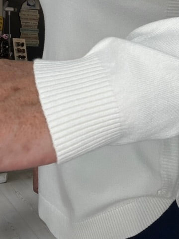 Jersey suave con aberturas laterales blanco Siloa