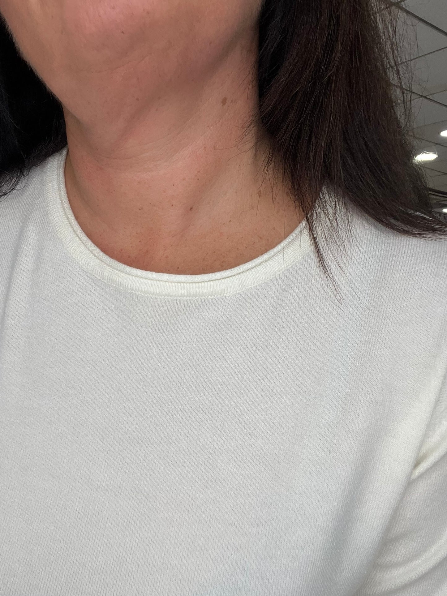 Jersey suave con aberturas laterales blanco Siloa