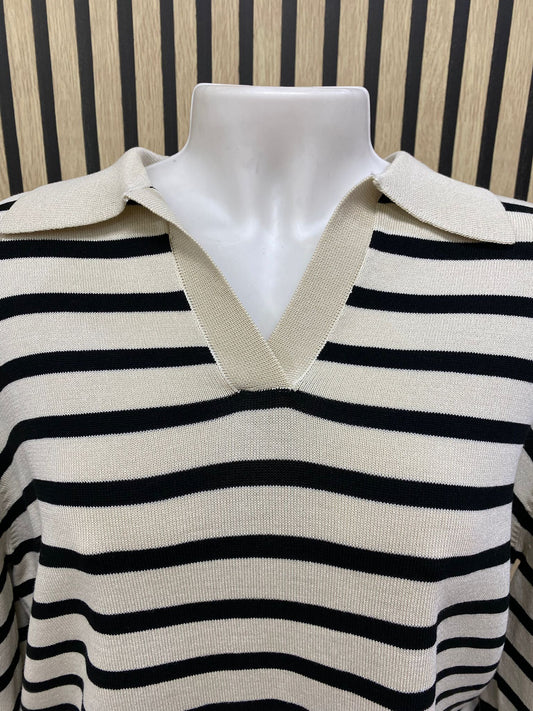 Polo de rayas beig
