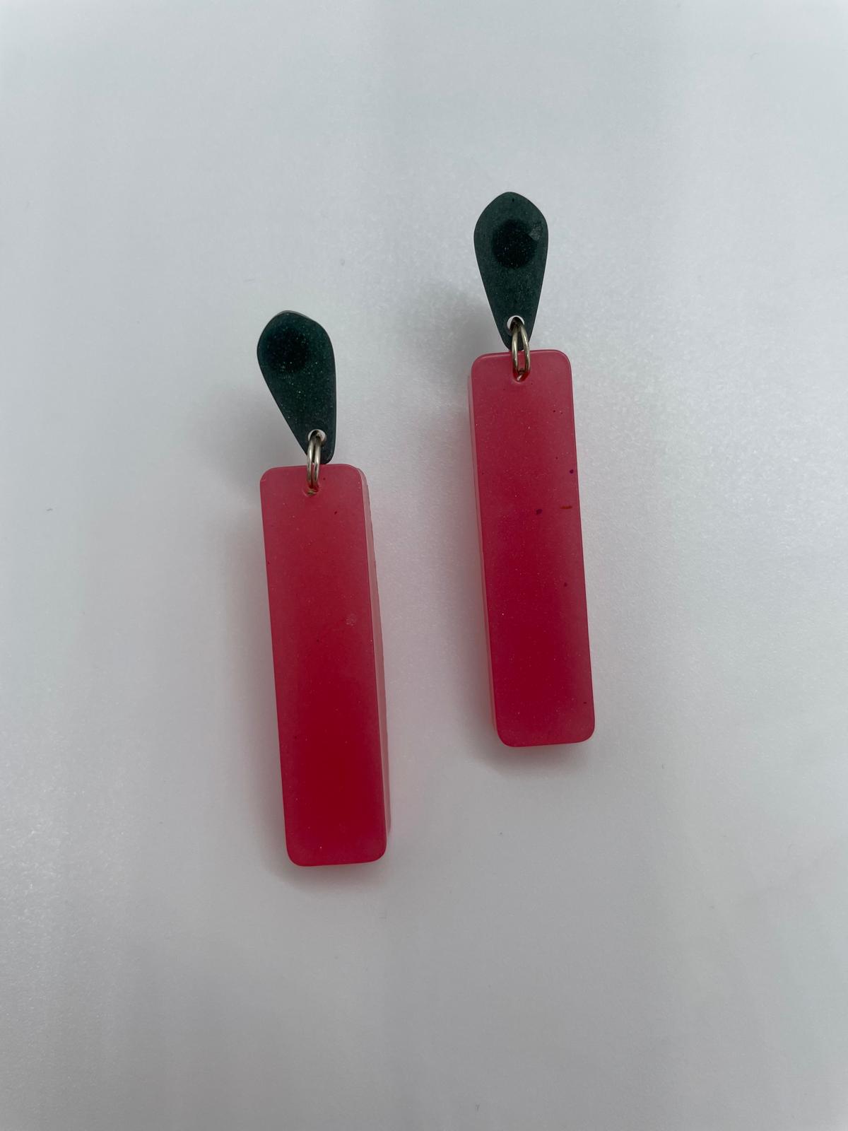 Pendiente Resina rosa