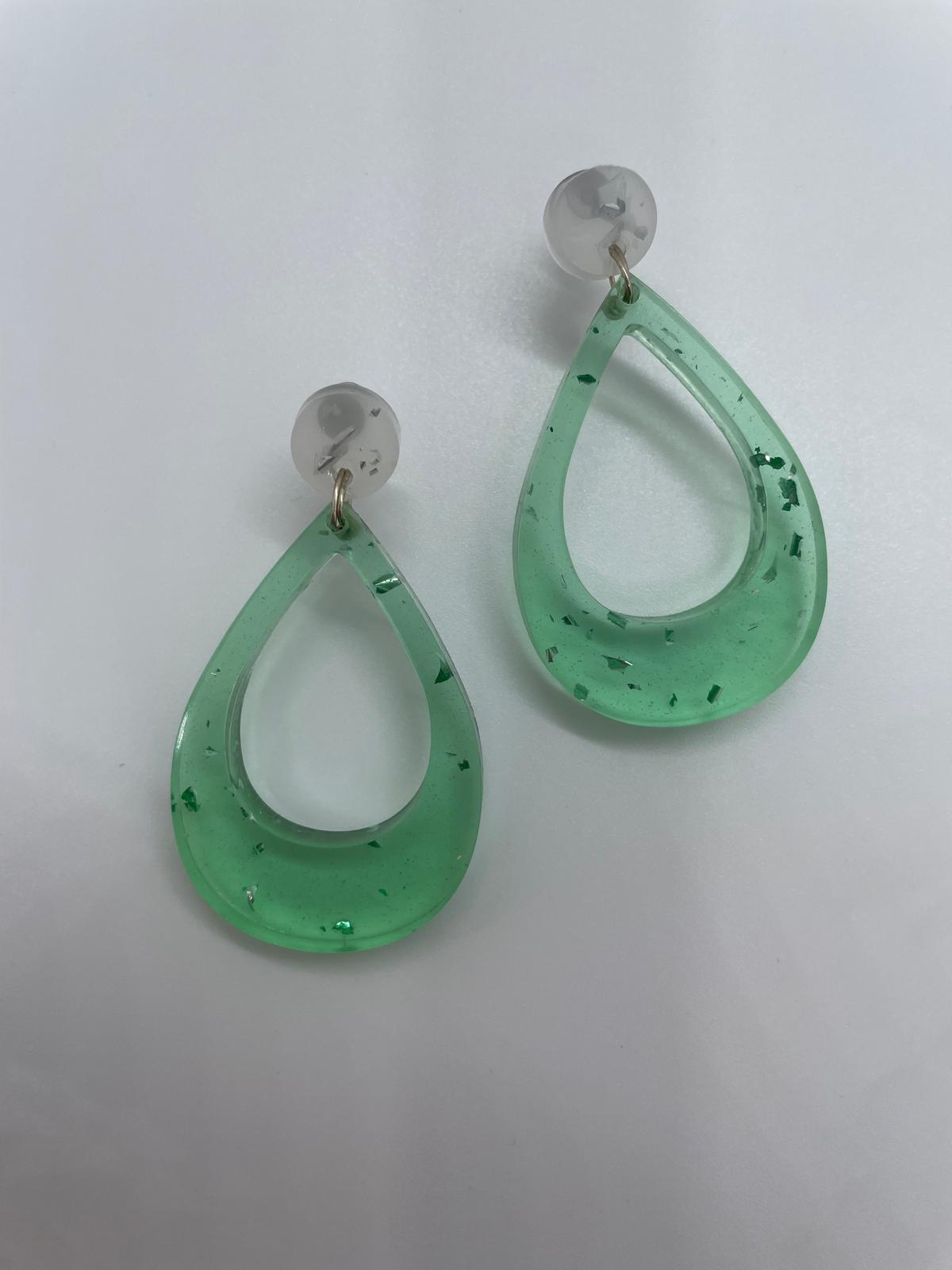 Pendiente Resina verde
