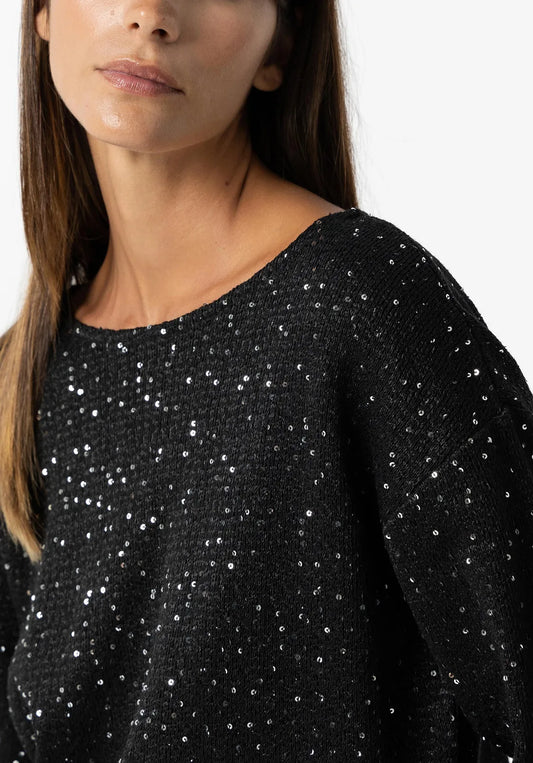 Suéter negro con lentejuelas Antonella