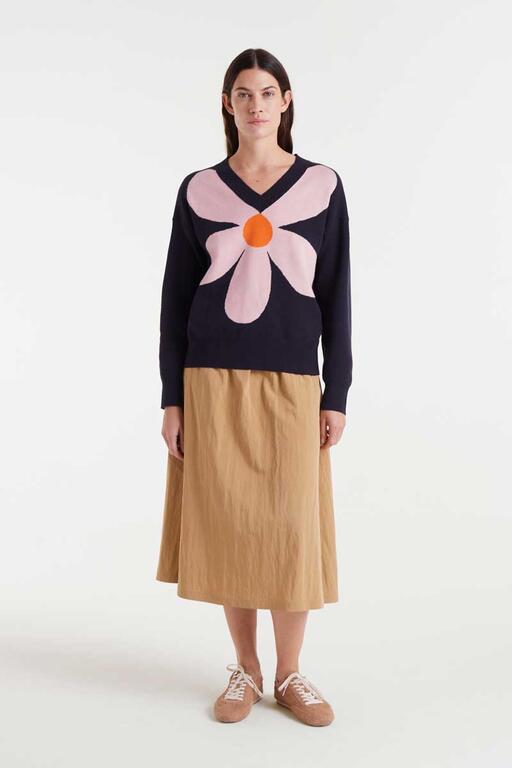 Jersey navy Big Flower
