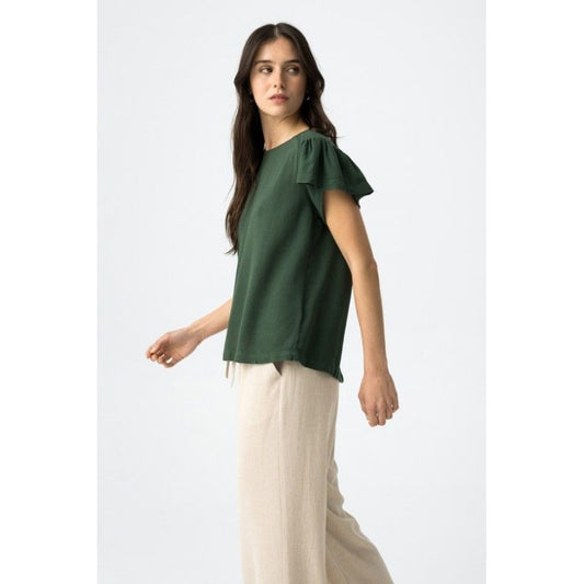 Blusa de viscosa verde Ivy