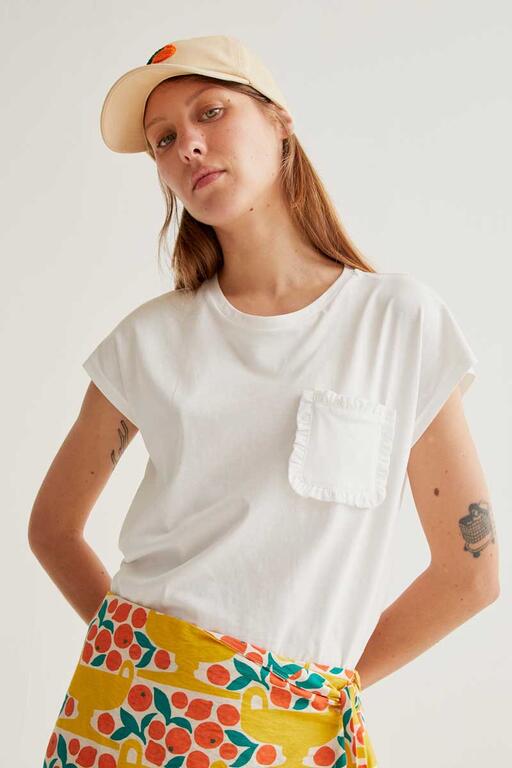 Camiseta con bolsillo blanca