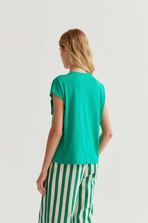 Camiseta con bolsillo verde