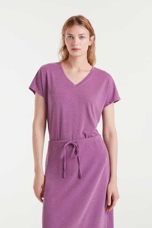 T-L👉Camiseta brillante lila