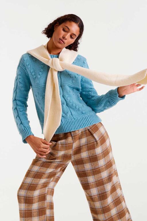 Jersey trenzado azul