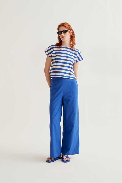 Pantalón algodón azul