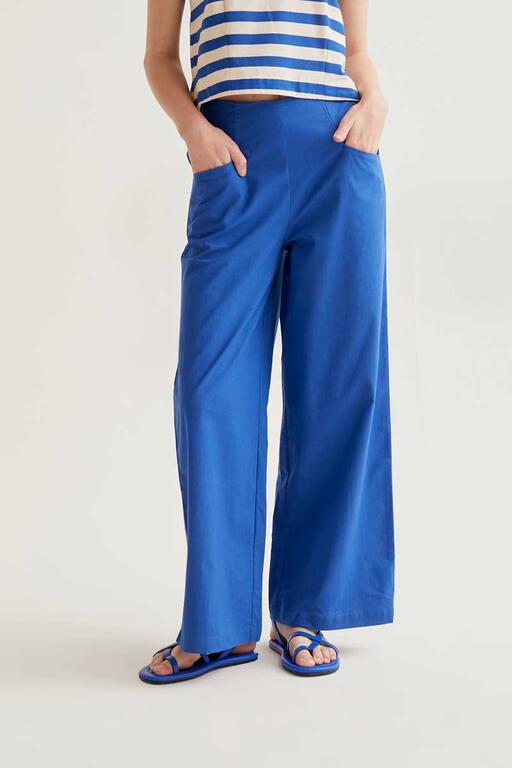 Pantalón algodón azul